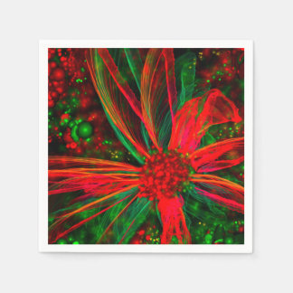 Serviette Jetable Belles serviettes aux fleurs de Noël