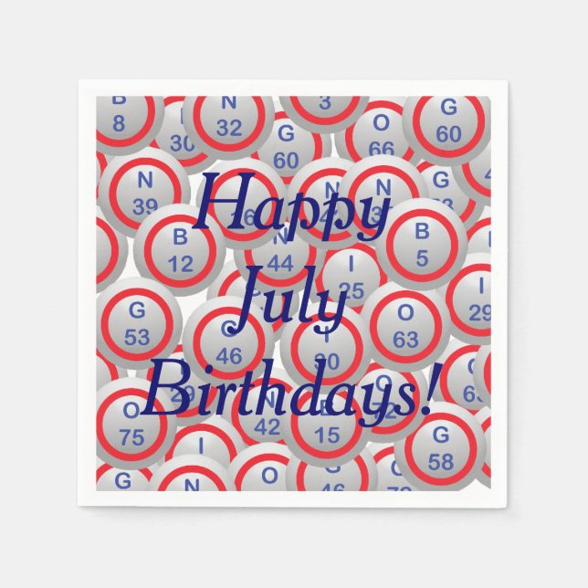 Serviette Jetable Bingo Balls (Devant)