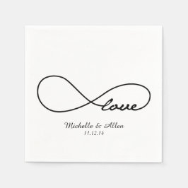 Serviette Jetable Black Love Infinity Papier Mariage ensemble de ser