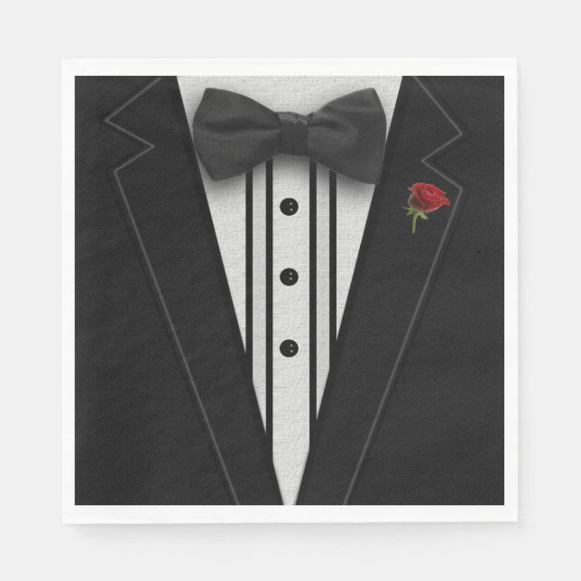 Serviette Jetable Black Tuxedo (Devant)