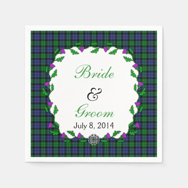 Serviette Jetable Black Watch Militaire Celtic Wedding Favoriser (Devant)