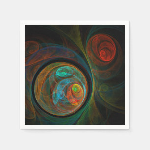 Serviette Jetable Bleu de renaissance Art Abstrait