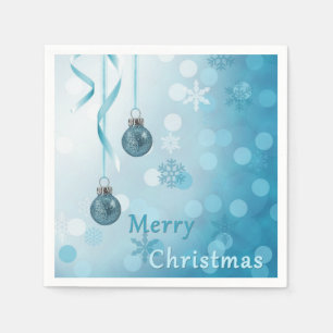 Serviette Jetable Bleu Faux Parties scintillant Ornements de Noël