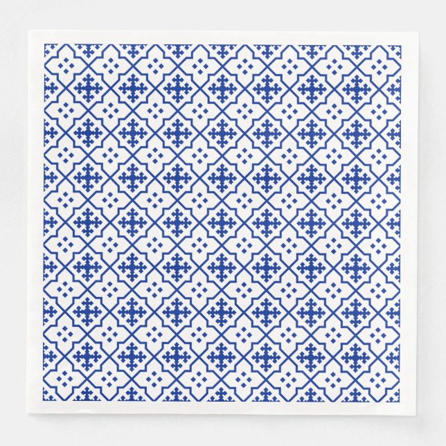 Serviette Jetable Bleu marocain (Devant)