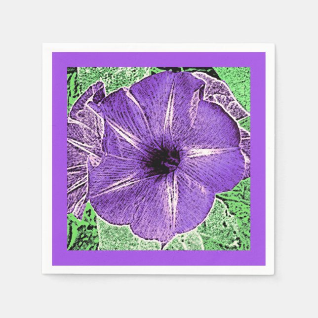 Serviette Jetable Bloc de gloire du matin Impression - violet doux (Devant)
