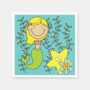 Serviette Jetable Blond Mermaid