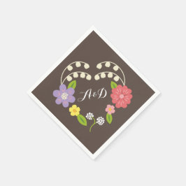 Serviette Jetable Boho Rustic Floral Mariage