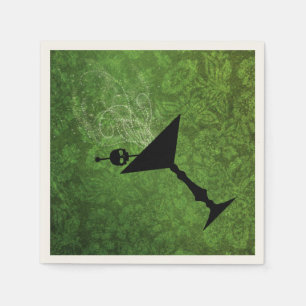 Serviette Jetable Bois et Booze Halloween Livre vert Napkins