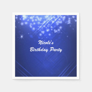 Serviette Jetable Boîte de nuit Blue Sparkle Glam Dance Club Party