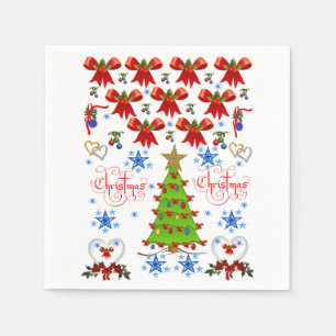 Serviette Jetable Boîtes de Noël santa claus serviettes fête rouge