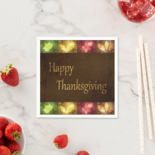 Serviette Jetable Bon thanksgiving Grunge Feuilles