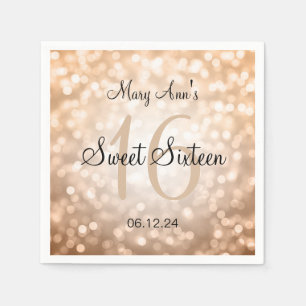 Serviette Jetable Bonbon élégant 16 lumières de cuivre de parties