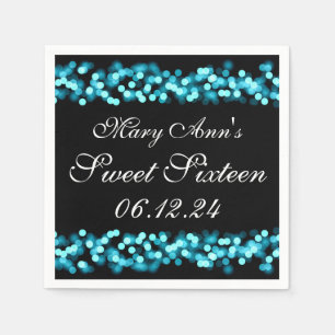 Serviette Jetable Bonbon élégant turquoise de charme de Hollywood 