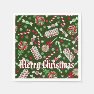 Serviette Jetable Bonbons de Noël Motif serviettes 2