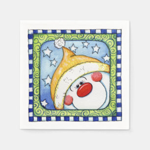 Serviette Jetable Bonhomme de neige - serviettes de papier