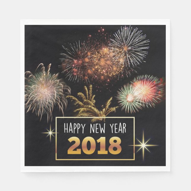 Serviette Jetable Bonne année 2018 (Devant)