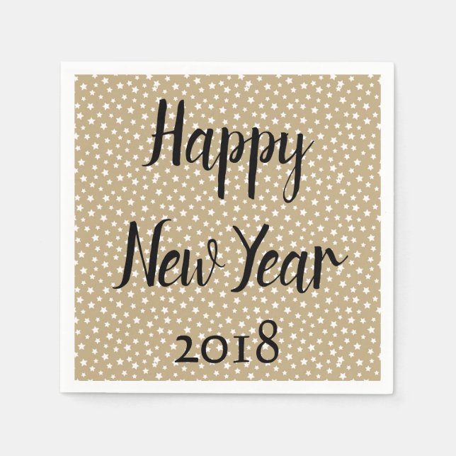 Serviette Jetable Bonne année aux étoiles (Devant)