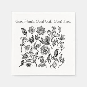 Serviette Jetable Bons amis. Bonne nourriture, serviettes du bon tem