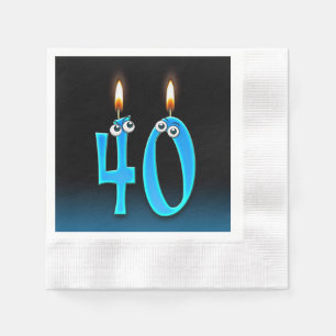 Serviette Jetable Bougie de 40e anniversaire aux globes oculaires
