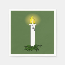 Serviette Jetable Bougie de l'Avent Green Standard Cocktail Papier N