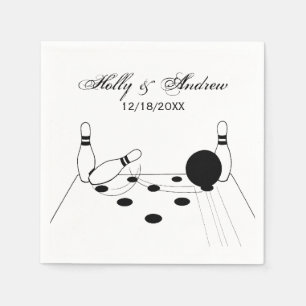 Serviette Jetable Boule de quilles et quilles de sport