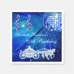 Serviette Jetable Boule Disco, Princess Coach & Chevaux 55e Annivers