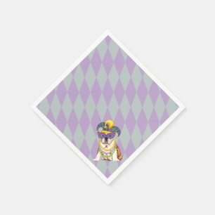 Serviette Jetable Bouledogue de mardi gras
