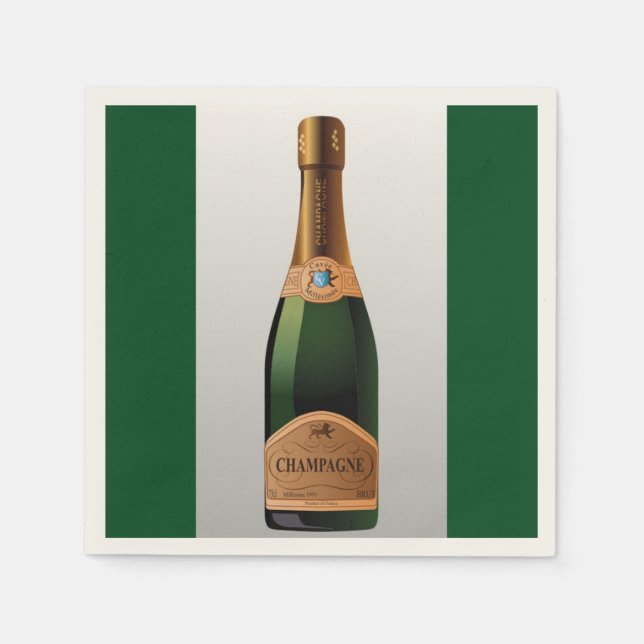 SERVIETTE JETABLE BOUTEILLE DE CHAMPAGNE (Devant)