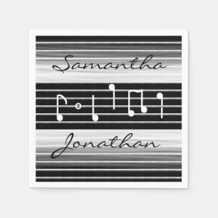 Serviette Jetable Bristles Notes musicales Personnalisées