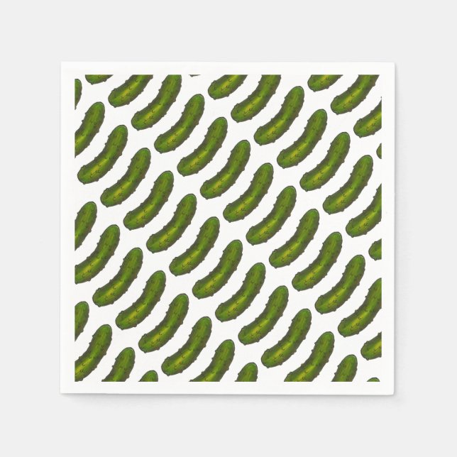 Serviette Jetable Brochure Verte Crunchy Pickle Aiguille Pickles Jui (Devant)