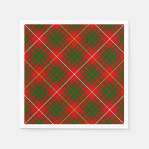 Serviette Jetable Bruce tartan rouge vert plaid