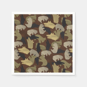 Serviette Jetable Brun animal de camouflage de silhouette