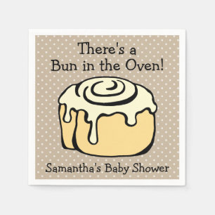 Serviette Jetable Bun in the Oven Cute Modern Baby shower Garçon / 