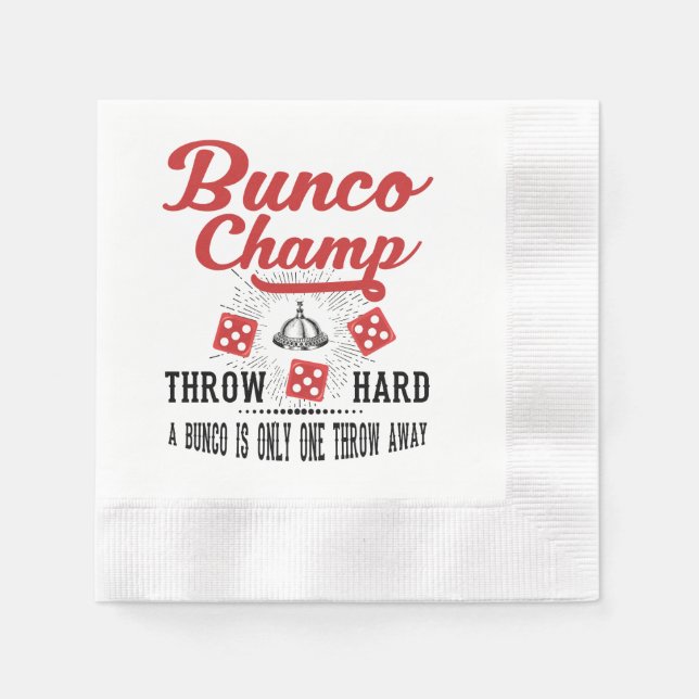 Serviette Jetable Bunco Champ Party Napkins (Devant)