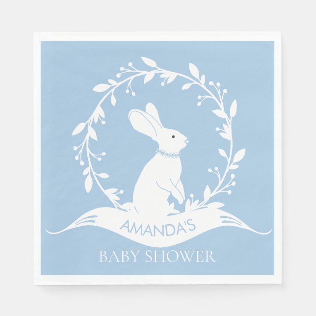 Serviette Jetable BUNNY Boys Baby shower papier serviettes (Devant)