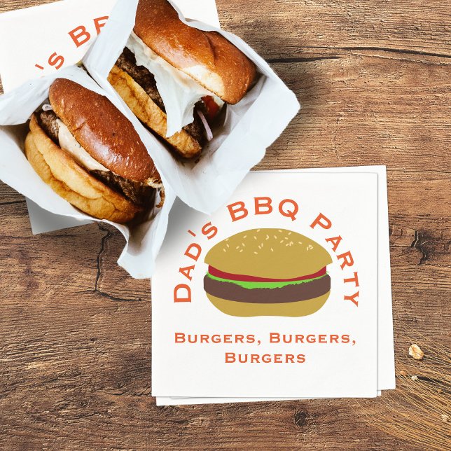 Serviette Jetable Burgers personnalisés Jardin BBQ papier serviettes (Créateur téléchargé)