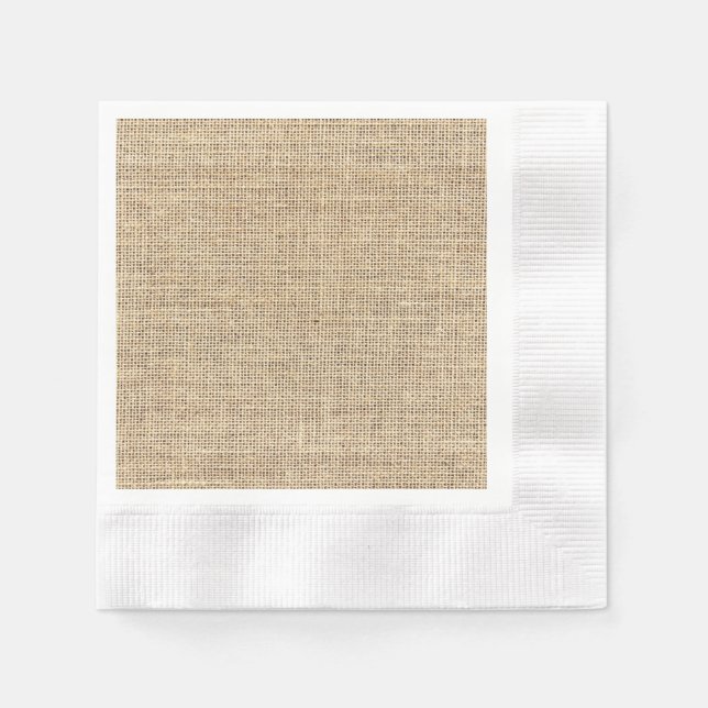 Serviette Jetable Burlap Vintage rustique (Devant)