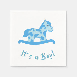 Serviette Jetable C`est un Baby shower de Cheval Rocher Bleu Garçon