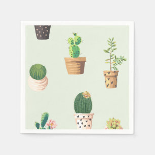 Serviette Jetable Cactus succulent mûre romantique sur l'arrière - p