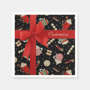 Serviette Jetable Café Latte Christmas Café Rouge Ribbon serviettes