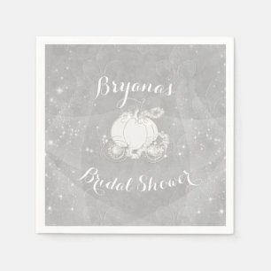 Serviette Jetable Calèche Pailletée Argent Cendrillon Élégante Fête