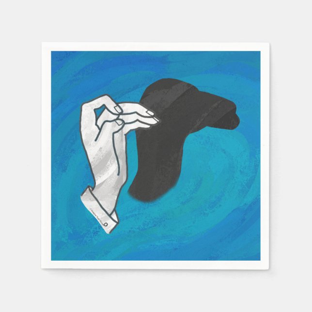 Serviette Jetable Camion Ombre Sur Bleu (Devant)