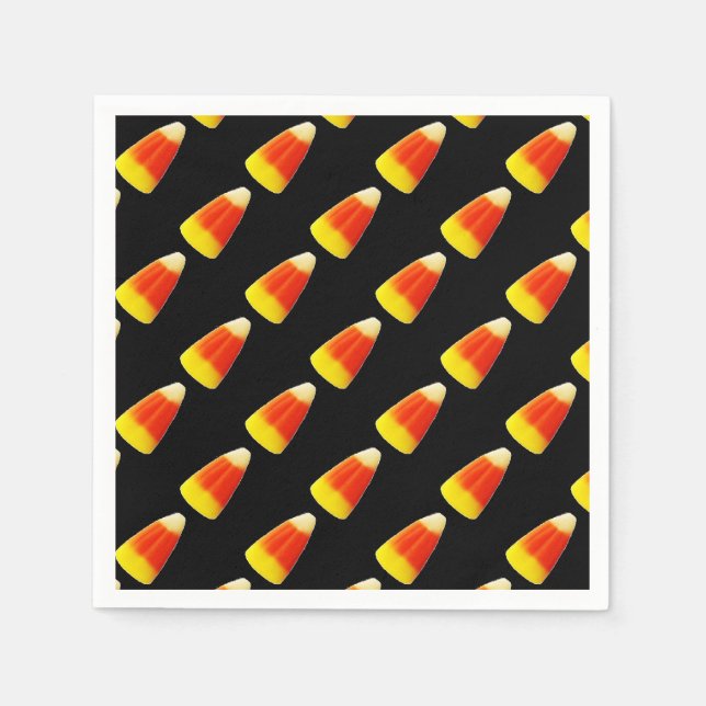 Serviette Jetable Candy Corn Halloween Cocktail Napkin (Devant)