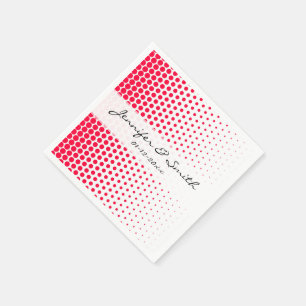 Serviette Jetable Carmine Rouge Polka Dot Blanc moderne