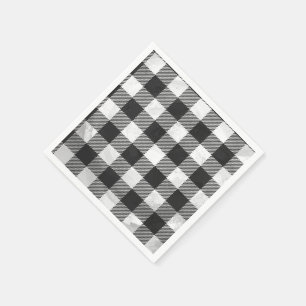Serviette Jetable Carreaux à Damier Noir Et Blanc
