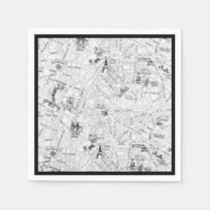 Serviette Jetable Carte de Paris