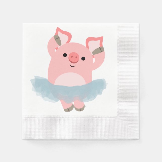 Serviette Jetable Carton mignon Ballerina Papier de porc serviettes (Devant)