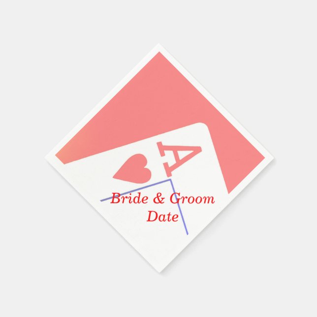Serviette Jetable Casino Aces Mariage papier Napkins (Coin)