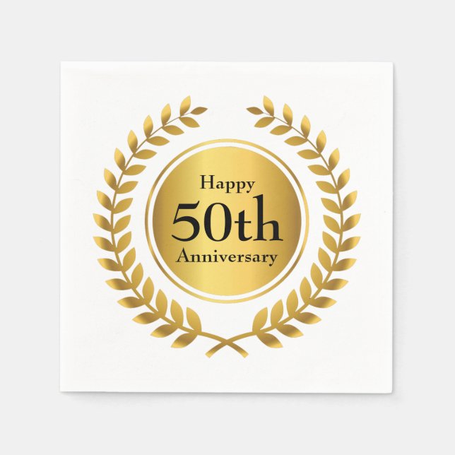 Serviette Jetable Célébration du Golden Anniversaire (Devant)