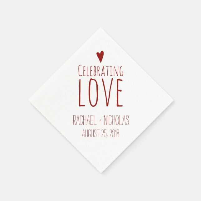 Serviette Jetable Célébrer l'amour | MARIAGE (Coin)